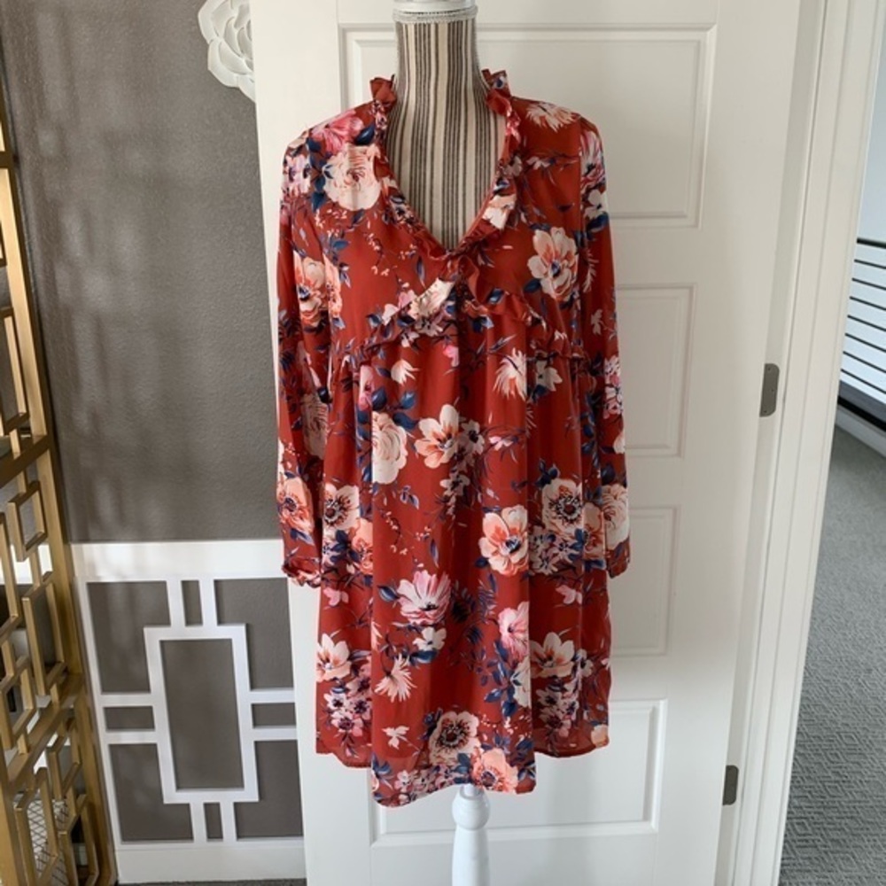 Pink Lily My One True Love Floral Dress NWT